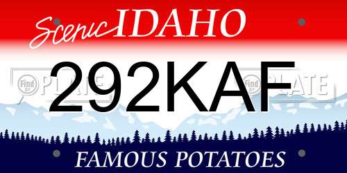 292KAF Idaho License Plate
