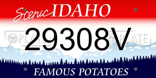 29308V Idaho License Plate