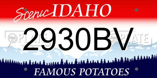 2930BV Idaho License Plate