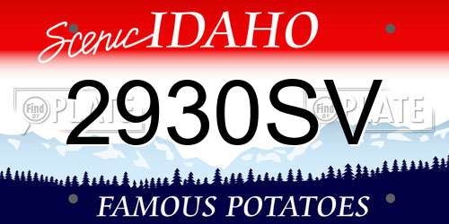 2930SV Idaho License Plate