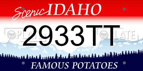 2933TT Idaho License Plate