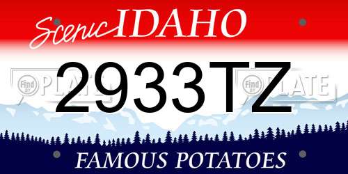 2933TZ Idaho License Plate