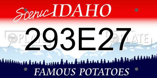 293E27 Idaho License Plate