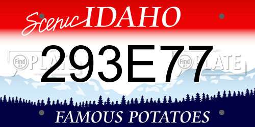 293E77 Idaho License Plate