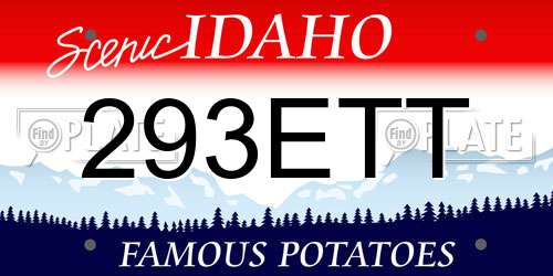 293ETT Idaho License Plate
