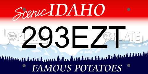293EZT Idaho License Plate