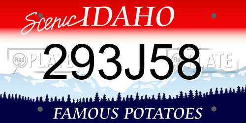 293J58 Idaho License Plate