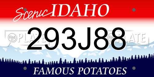 293J88 Idaho License Plate