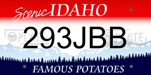 293JBB Idaho License Plate
