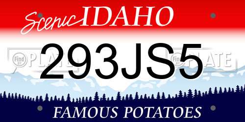 293JS5 Idaho License Plate