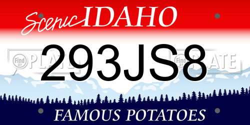 293JS8 Idaho License Plate