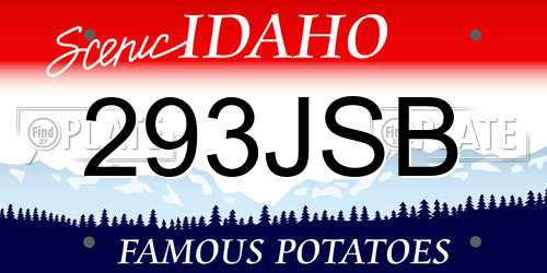 293JSB Idaho License Plate