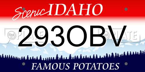 293OBV Idaho License Plate