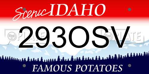 293OSV Idaho License Plate