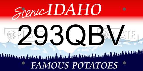 293QBV Idaho License Plate