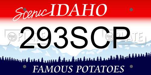 293SCP Idaho License Plate