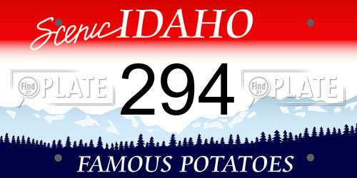 294 Idaho License Plate