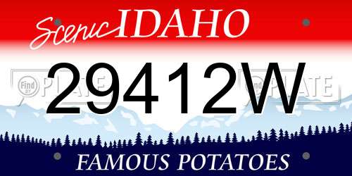 29412W Idaho License Plate