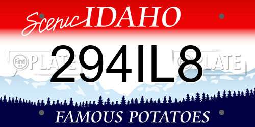 294IL8 Idaho License Plate