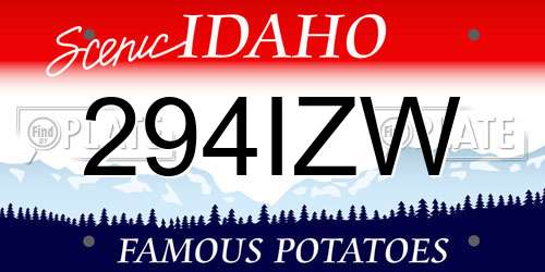294IZW Idaho License Plate