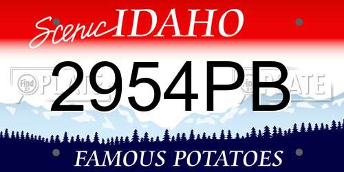 2954PB Idaho License Plate