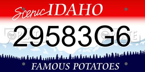 29583G6 Idaho License Plate