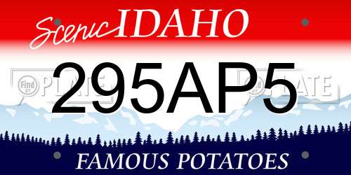 295AP5 Idaho License Plate