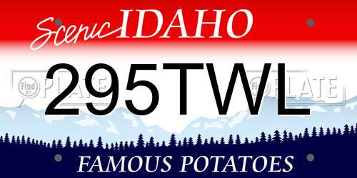 295TWL Idaho License Plate