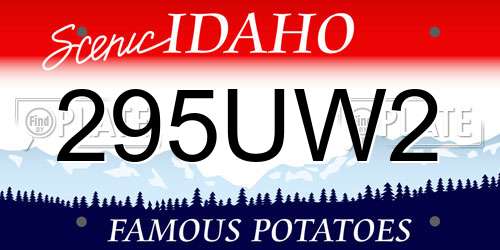 295UW2 Idaho License Plate