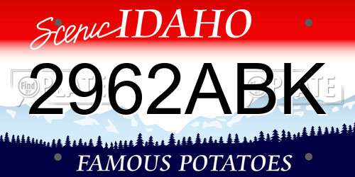 2962ABK Idaho License Plate