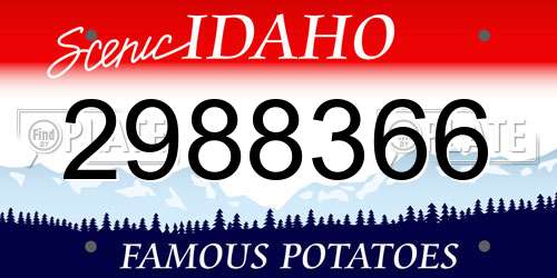 2988366 Idaho License Plate