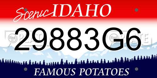 29883G6 Idaho License Plate