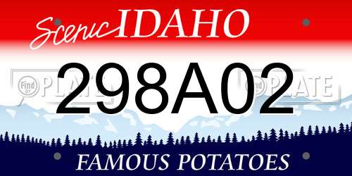 298A02 Idaho License Plate