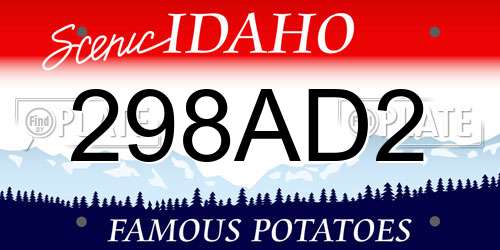 298AD2 Idaho License Plate