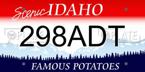 298ADT Idaho License Plate