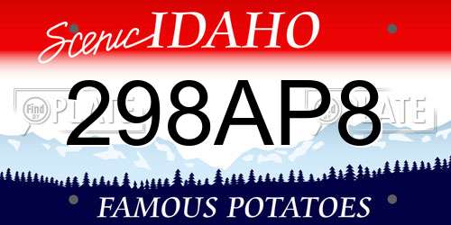 298AP8 Idaho License Plate