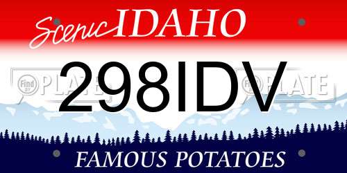 298IDV Idaho License Plate