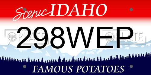 298WEP Idaho License Plate