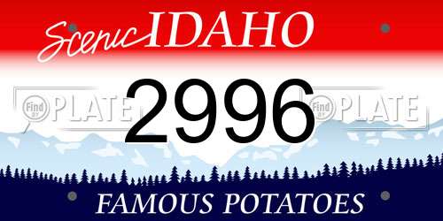 2996 Idaho License Plate