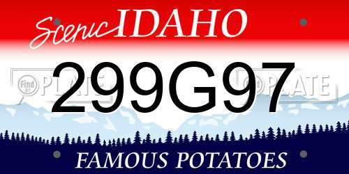 299G97 Idaho License Plate