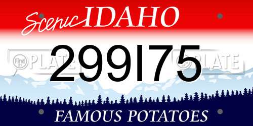 299I75 Idaho License Plate