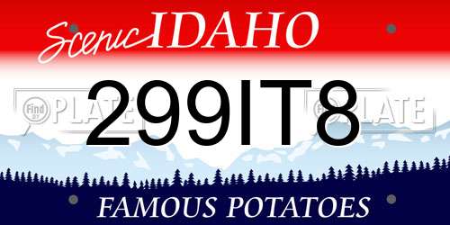 299IT8 Idaho License Plate