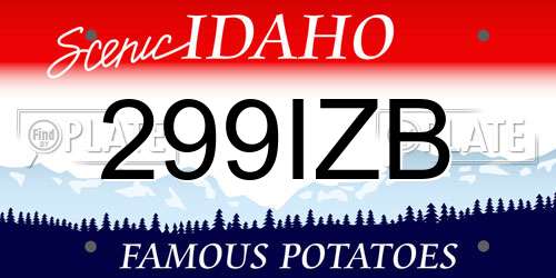 299IZB Idaho License Plate