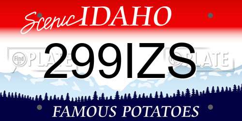 299IZS Idaho License Plate