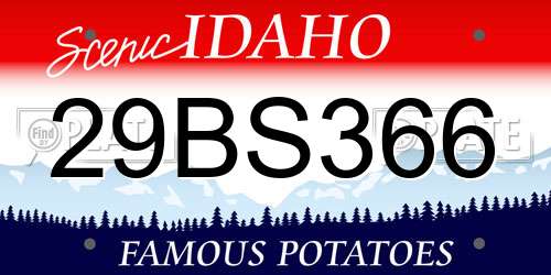 29BS366 Idaho License Plate