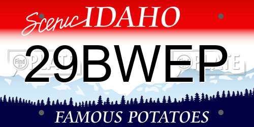 29BWEP Idaho License Plate