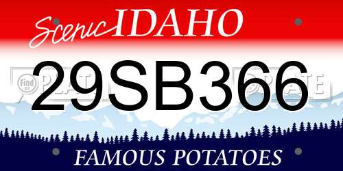 29SB366 Idaho License Plate