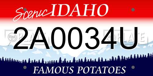 2A0034U Idaho License Plate