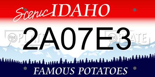 2A07E3 Idaho License Plate