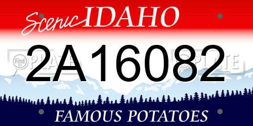 2A16082 Idaho License Plate